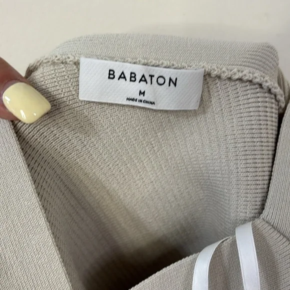 Aritzia Babaton Sculpt Knit Criss Cross Tank Matte Pearl Size Medium - Picture 7 of 8